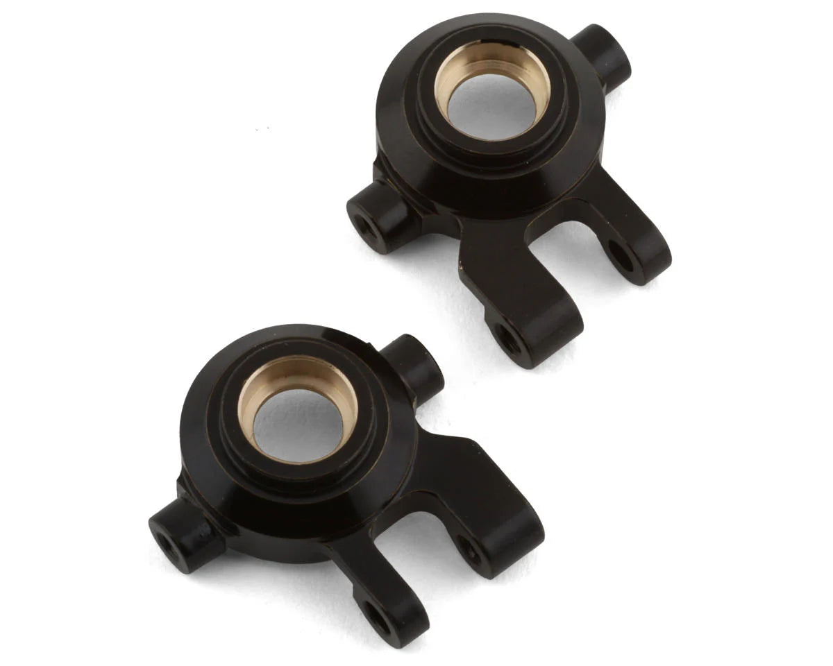 ST Racing Concepts Traxxas TRX-4M Brass Front Steering Knuckles (2) (Black) (SPTST9732KBR)