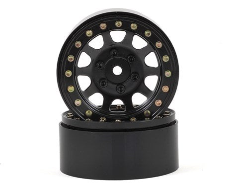 SSD RC D Hole 1.9" Steel Beadlock Crawler Wheels (Black) (2) (SSD00003)
