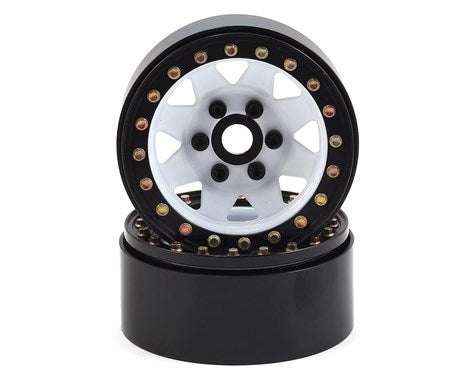 SSD RC 1.9” Steel 8 Spoke Beadlock Wheels (White) (2) (SSD00251)