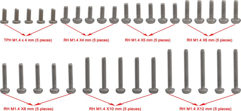 Hot Racing M1.4 Round head screw set 35 pieces scx 24 (HRASXTF14SS) Hot Racing