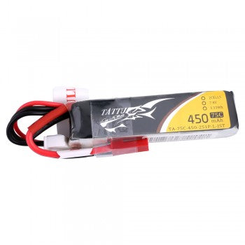 Tattu 450mAh 7.4V 75C 2S1P Lipo Battery Pack with JST-SYP Plug - Long Pack