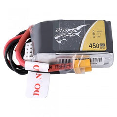 Tattu 11.1V 75C 3S 450mAh Lipo Battery Pack with XT30 Plug