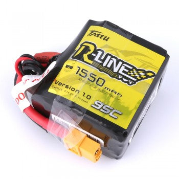 Tattu R-Line 1550mAh 95C 4S1P Square Lipo Battery Pack with XT60 Plug