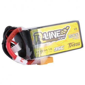 Tattu R-Line 1800mAh 4S 95C FPV Lipo Battery with XT60 Plug