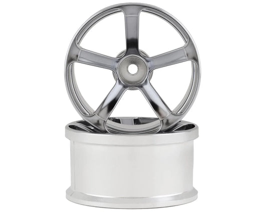 Topline DRS-5 Super High Traction Drift Wheels (Matte Chrome) (2) (8mm Offset) w/12mm Hex (TDW-086MC)