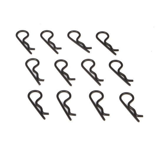 LOSI Team Losi Racing Body Clips, (12): 22/22-4 (Black) (TLR8202)