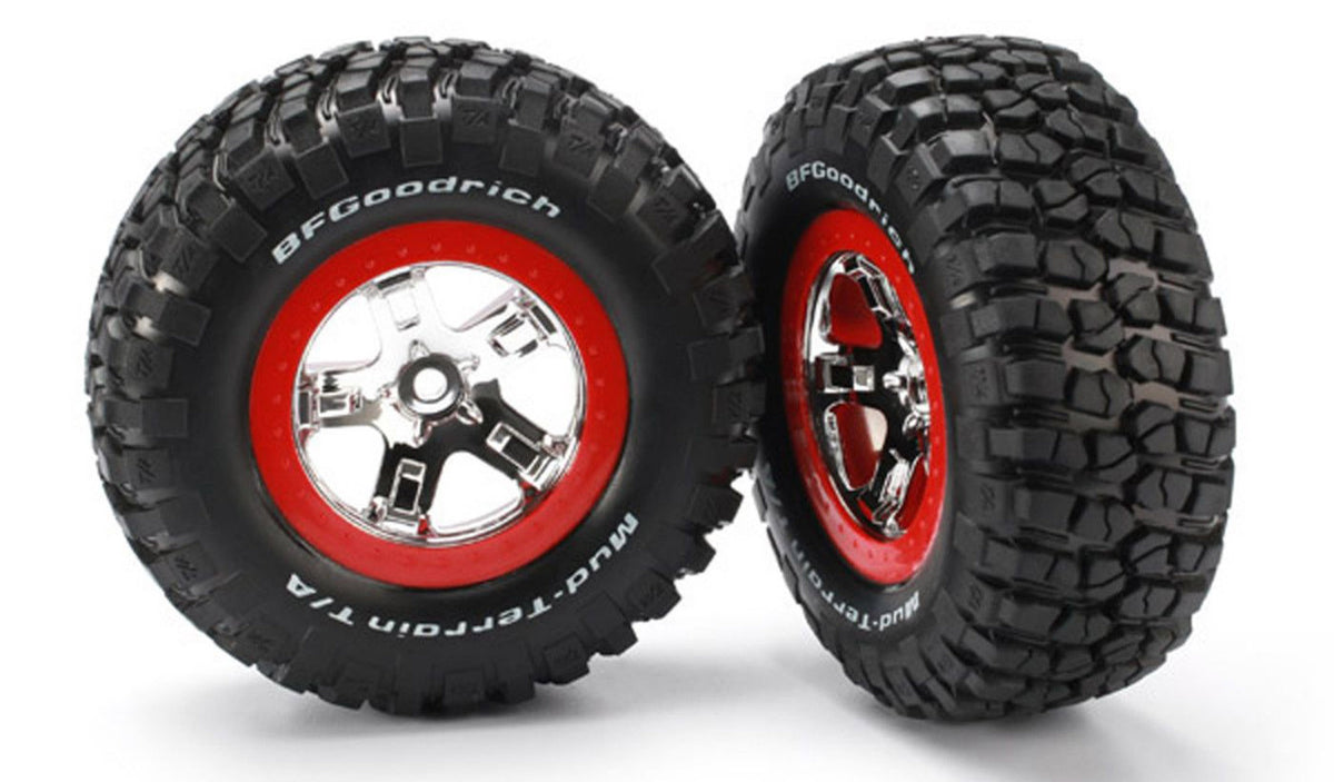 Traxxas Tires & Wheels Asmm Red Beadlock (2) 2WD R 4WD F R (5867)
