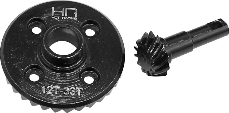 Hot Racing Steel Helical Diff Ring/Pinion Overdrive (12/33T) TRX4 (TRXF9312)