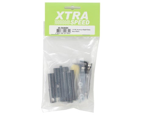 Xtra Speed 1/10 RC Aluminum Stealth Body Mount (Black) Amain Hobbies
