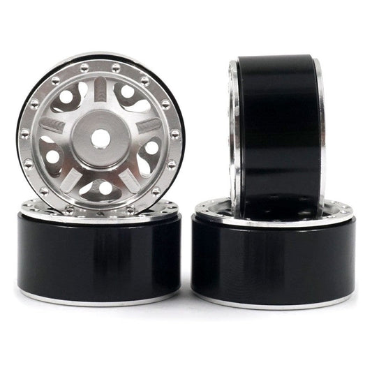 Yeah Racing Aluminum CNC 5 Spoke Beadlock Rim 4Pcs For Axial SCX24 (Silver) (WL-0143SV) Yeah Racing