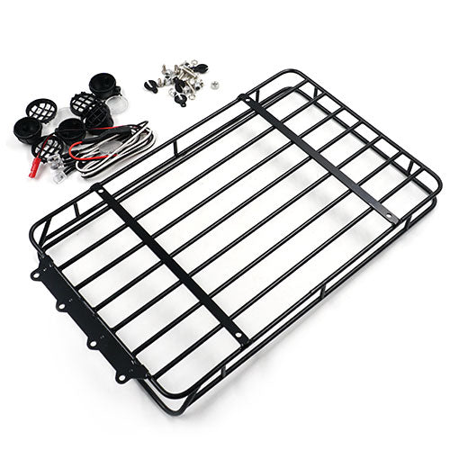 Yeah Racing Metal Roof Rack w/ White Leds For TRX-4 Bronco Axial SCX10 II Cherokee (TRX4-059)