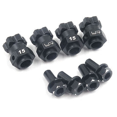 Yeah Racing Aluminum Hex Adaptor 15mm Offset For 12mm Hex Wheels Black (TRX4-069BK)