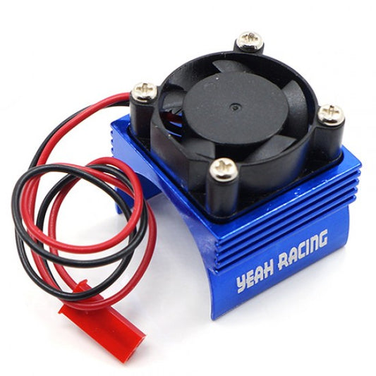 Yeah Racing Aluminum 380 Motor Heat Sink W/Cooling Fan Blue (YA-0461BU)