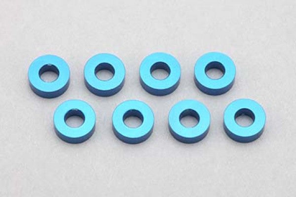 Yokomo 2.5 mm × 5 mm × 2.0 Aluminum Shim (8pcs / Blue) ZC-A2520
